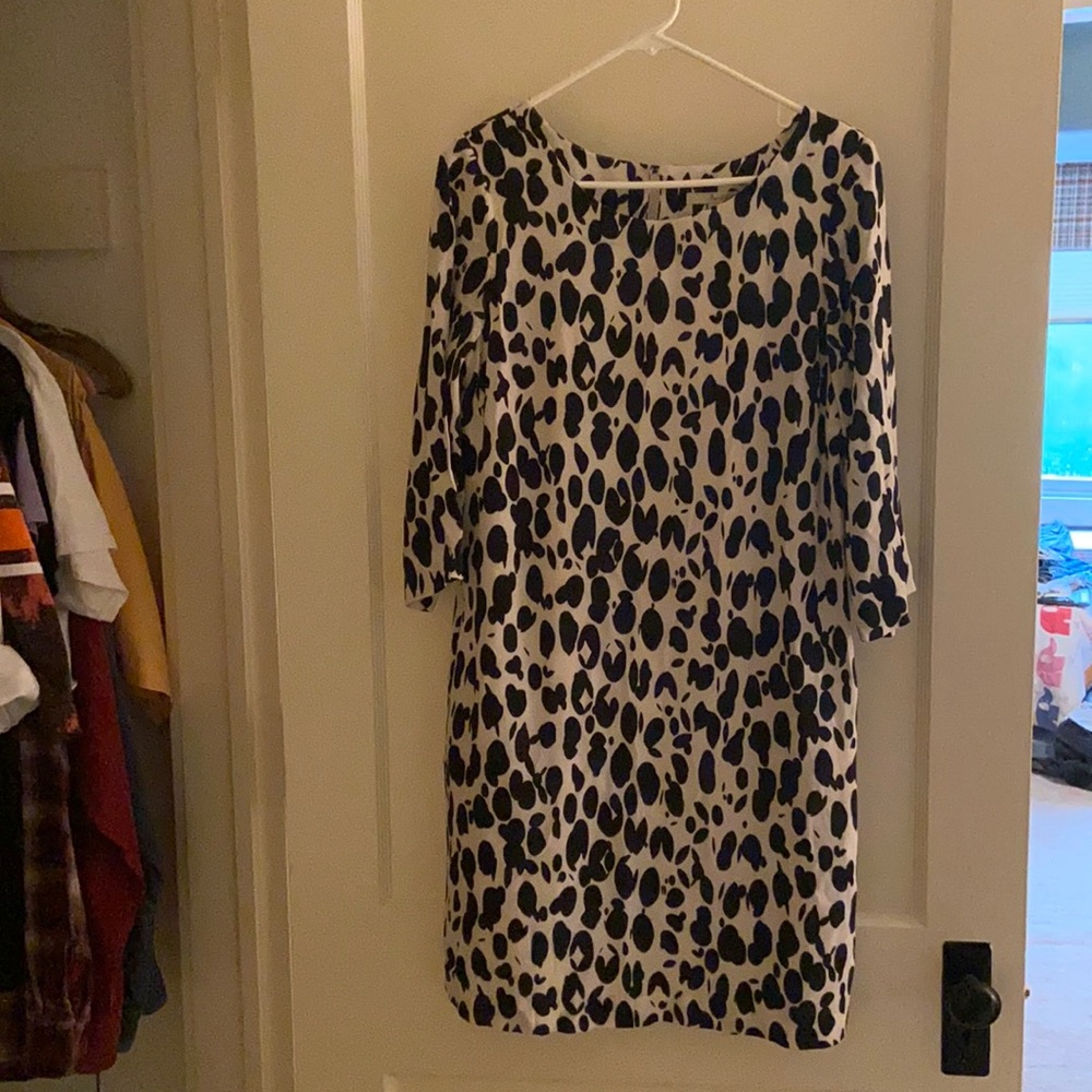 Boden black and white dotted dress